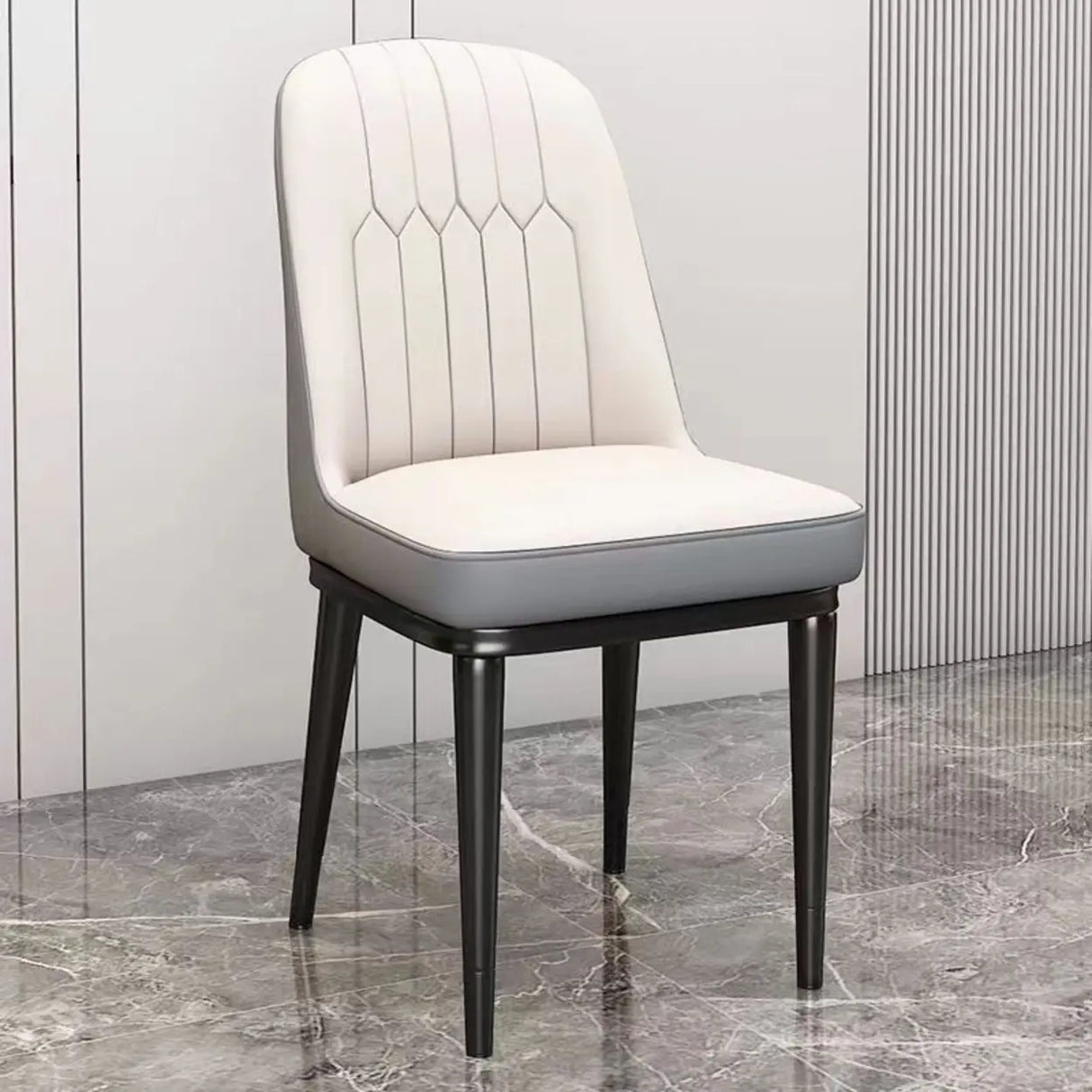 Modern Armless Dining Chairs with Padded Seat and Backrest Image - 13