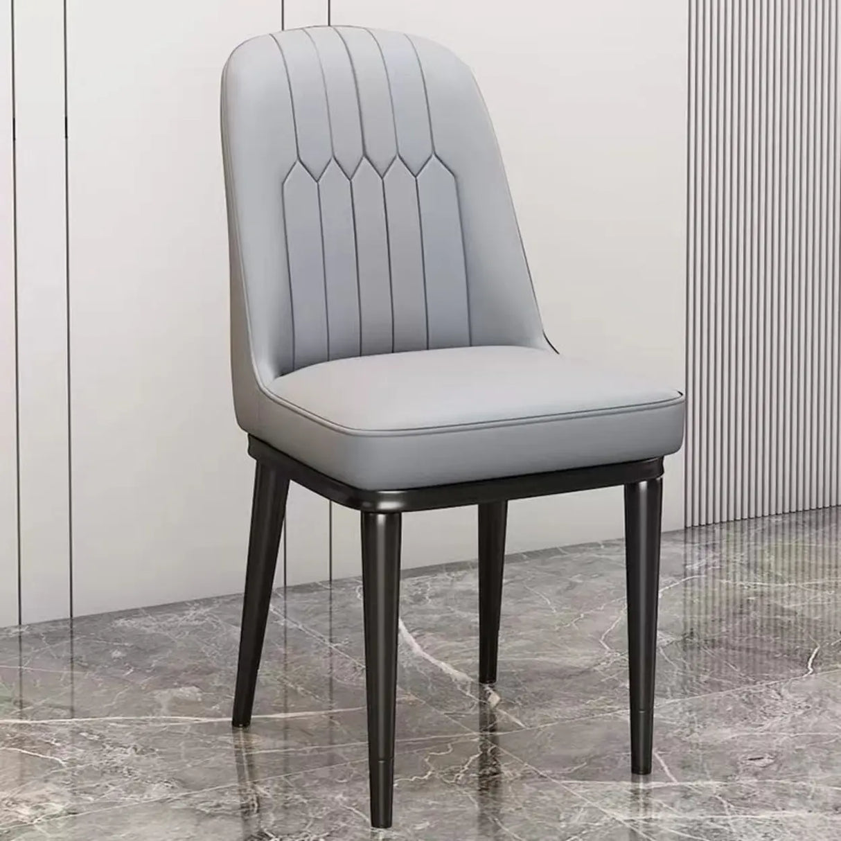 Modern Armless Dining Chairs with Padded Seat and Backrest Image - 14