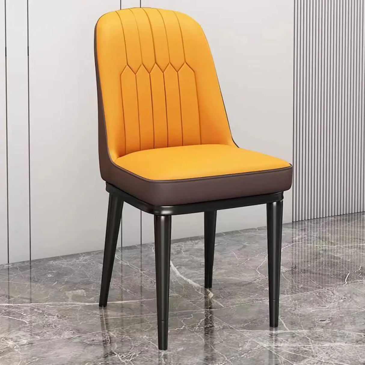 Modern Armless Dining Chairs with Padded Seat and Backrest Image - 16
