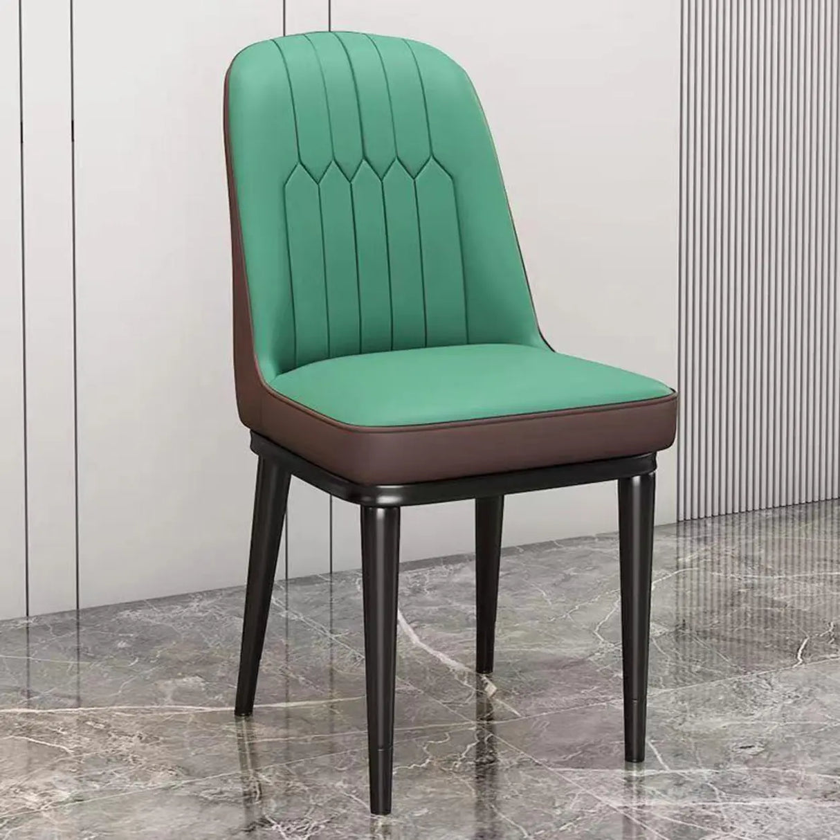 Modern Armless Dining Chairs with Padded Seat and Backrest Image - 17