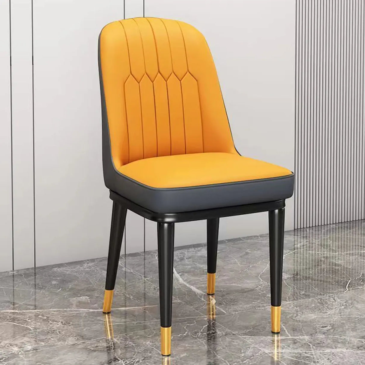 Modern Armless Dining Chairs with Padded Seat and Backrest Image - 23