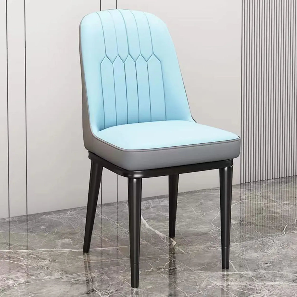 Modern Armless Dining Chairs with Padded Seat and Backrest Image - 8