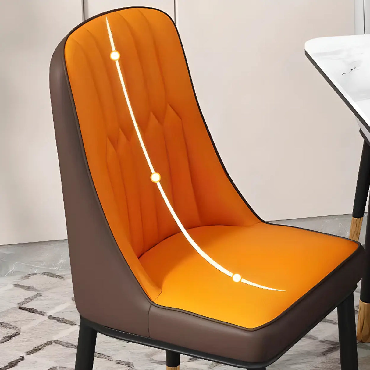 Modern Armless Dining Chairs with Padded Seat and Backrest Image - 9