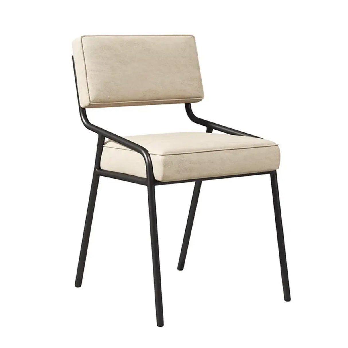 Modern Armless Faux Leather Upholstered Open Back Dining Chair Image - 6