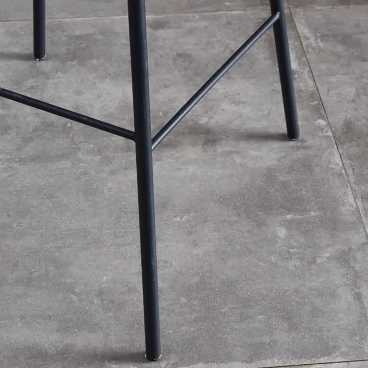 Modern Armless Leather Bar Stool with Padded Backrest Image - 8