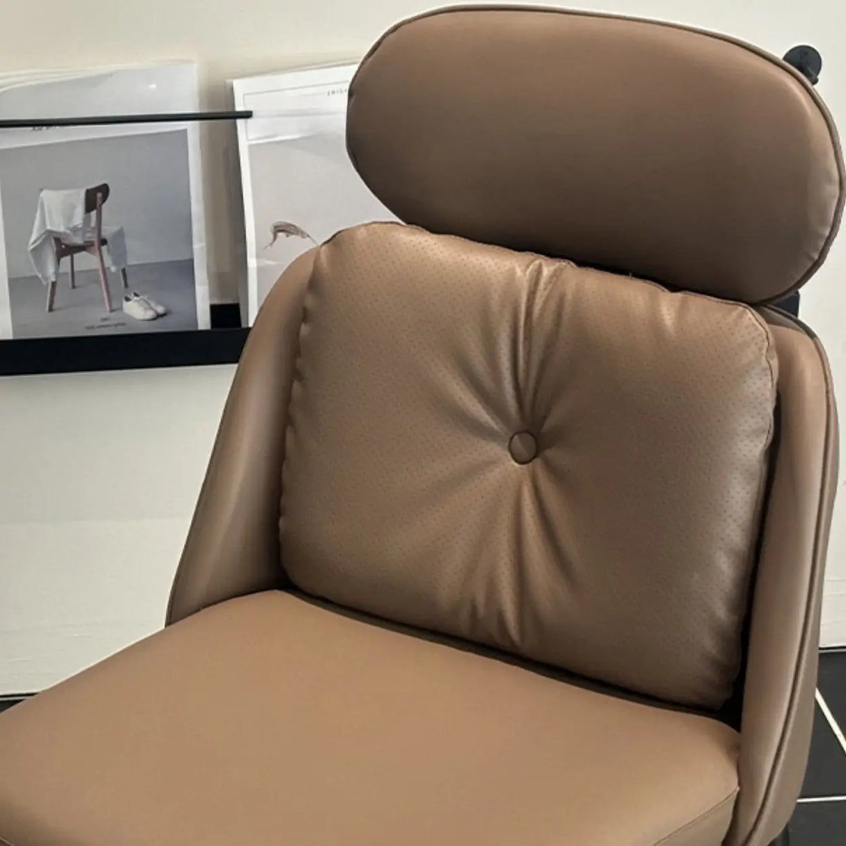 Modern Armless Padded Dining Chair with Adjustable Headrest Image - 10