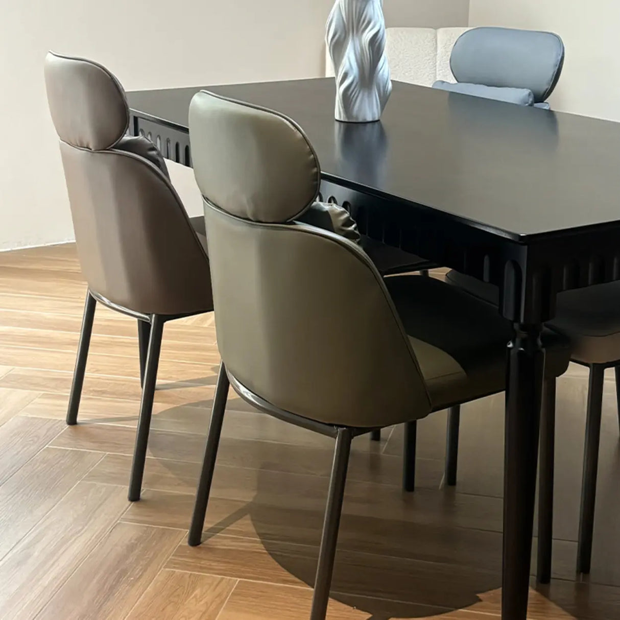 Modern Armless Padded Dining Chair with Adjustable Headrest Image - 6