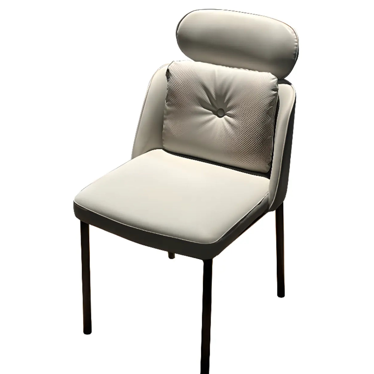 Modern Armless Padded Dining Chair with Adjustable Headrest Image - 9