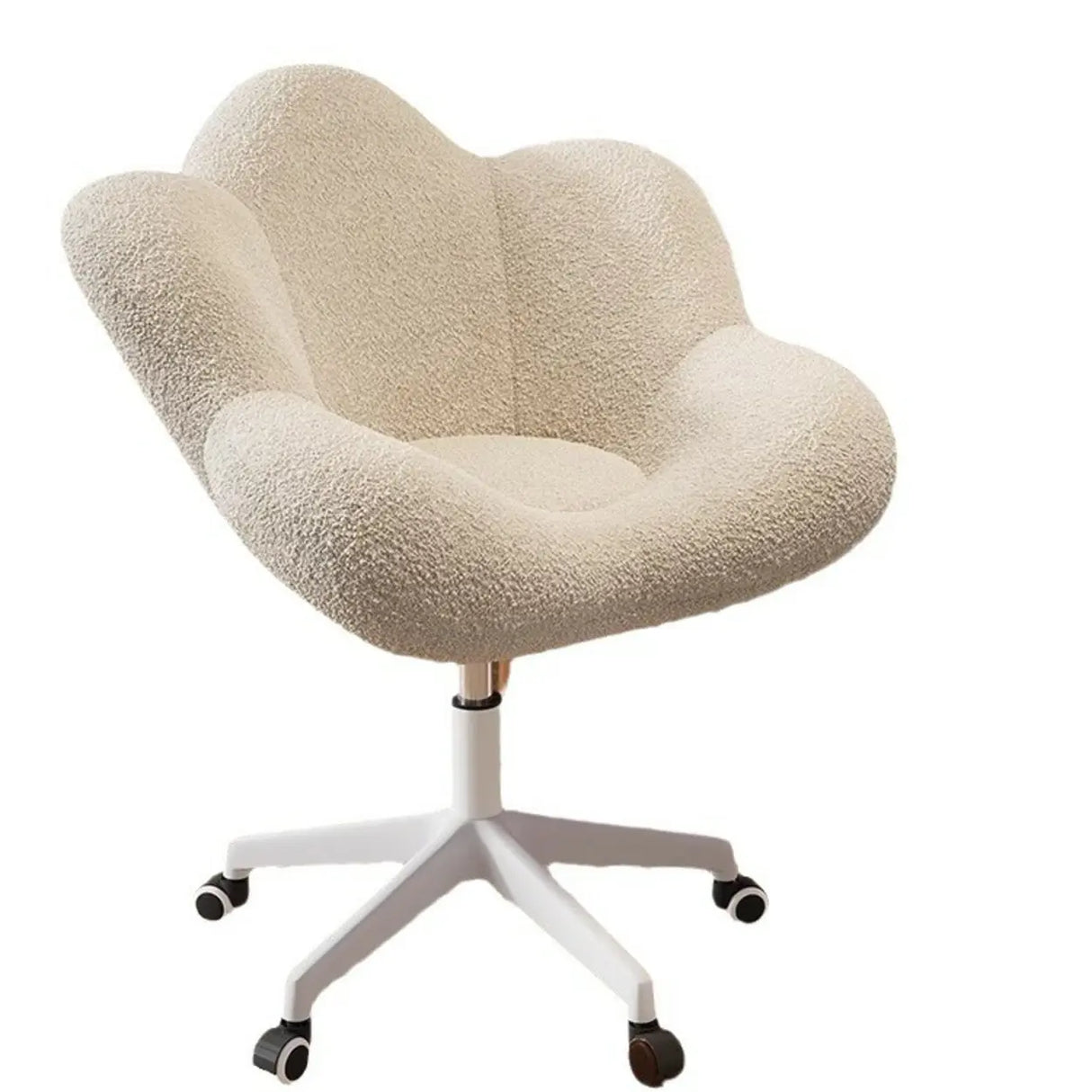 Modern Armless White Adjustable Cozy Swivel Office Chair Image - 10