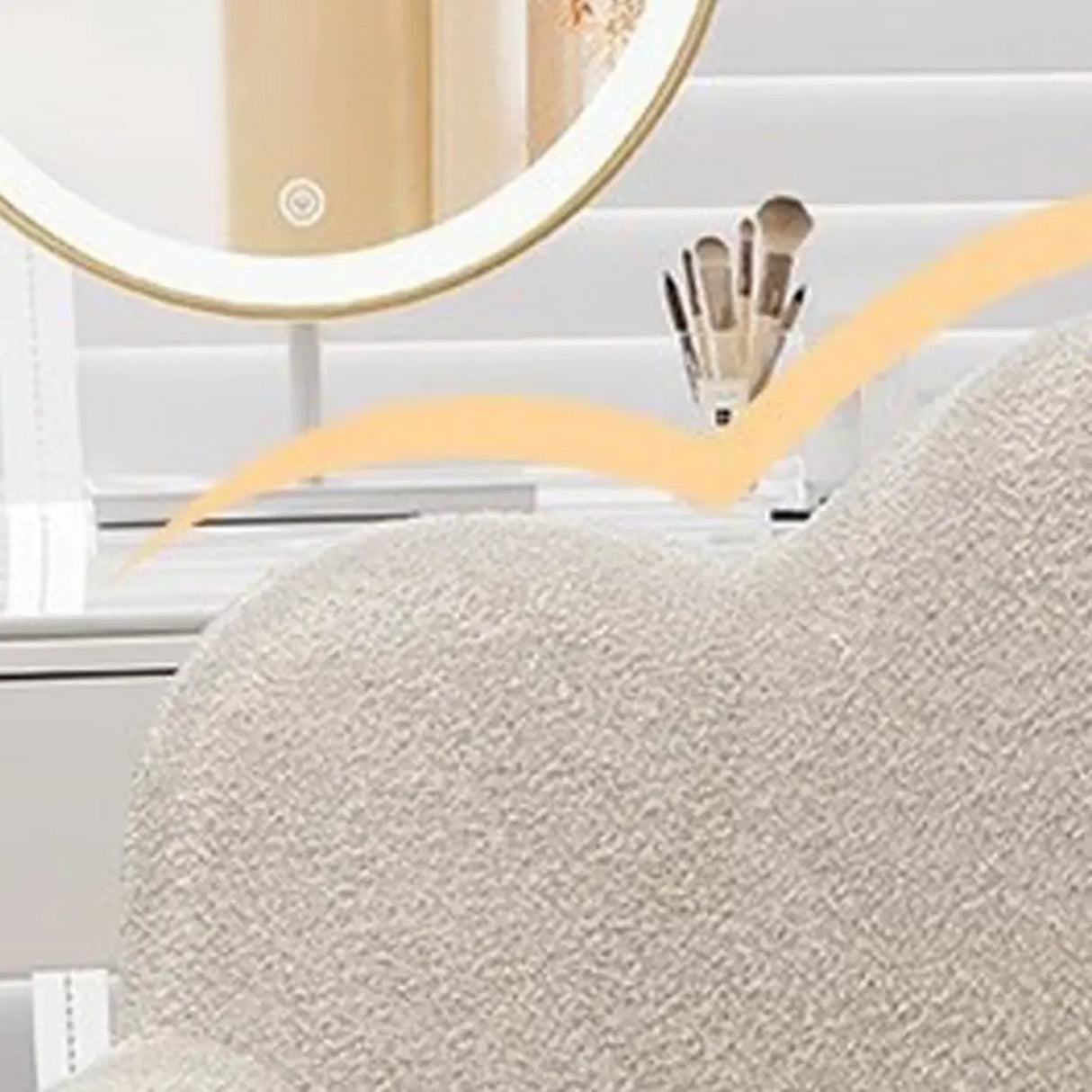 Modern Armless White Adjustable Cozy Swivel Office Chair Image - 14