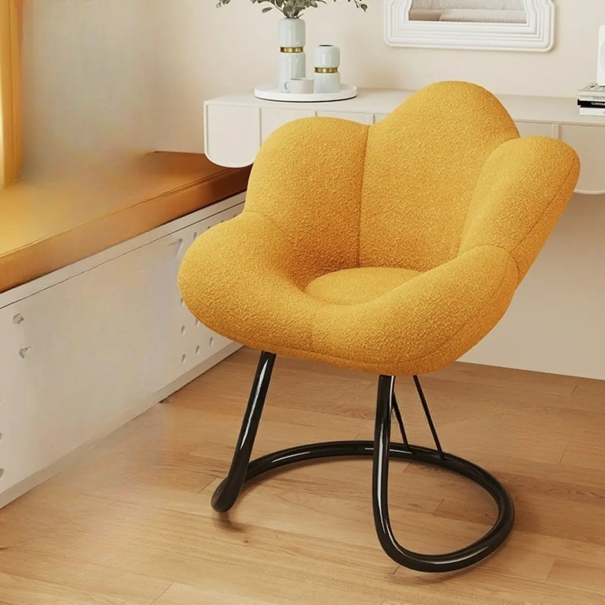 Modern Armless White Adjustable Cozy Swivel Office Chair Image - 18