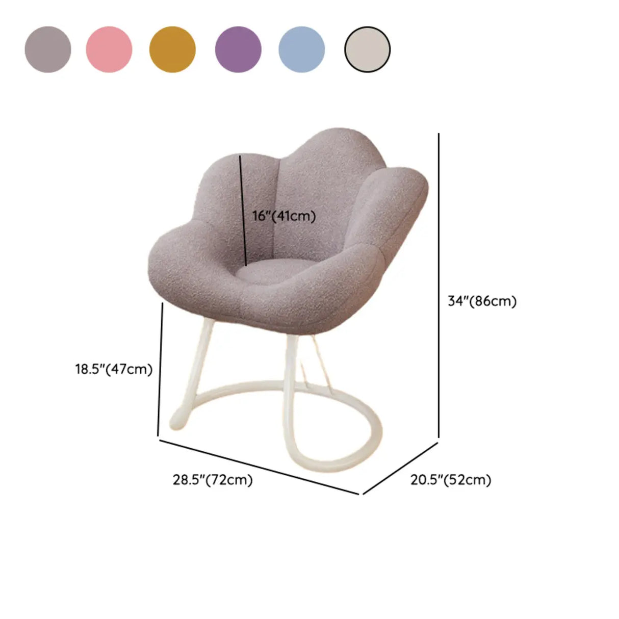 Modern Armless White Adjustable Cozy Swivel Office Chair