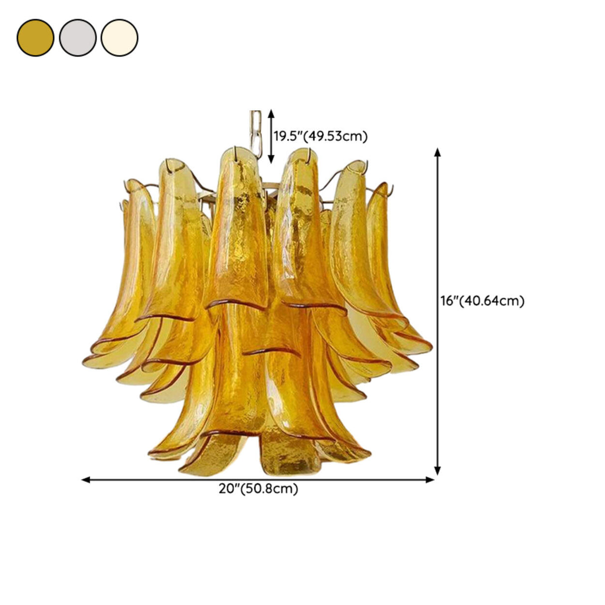 Modern Art Tiered Glass Flower Petal LED Chandelier