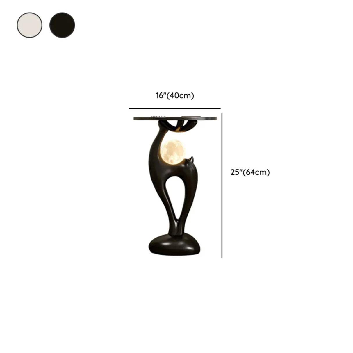 Modern Art Wood Sculptural Animal Side Table with Lighting