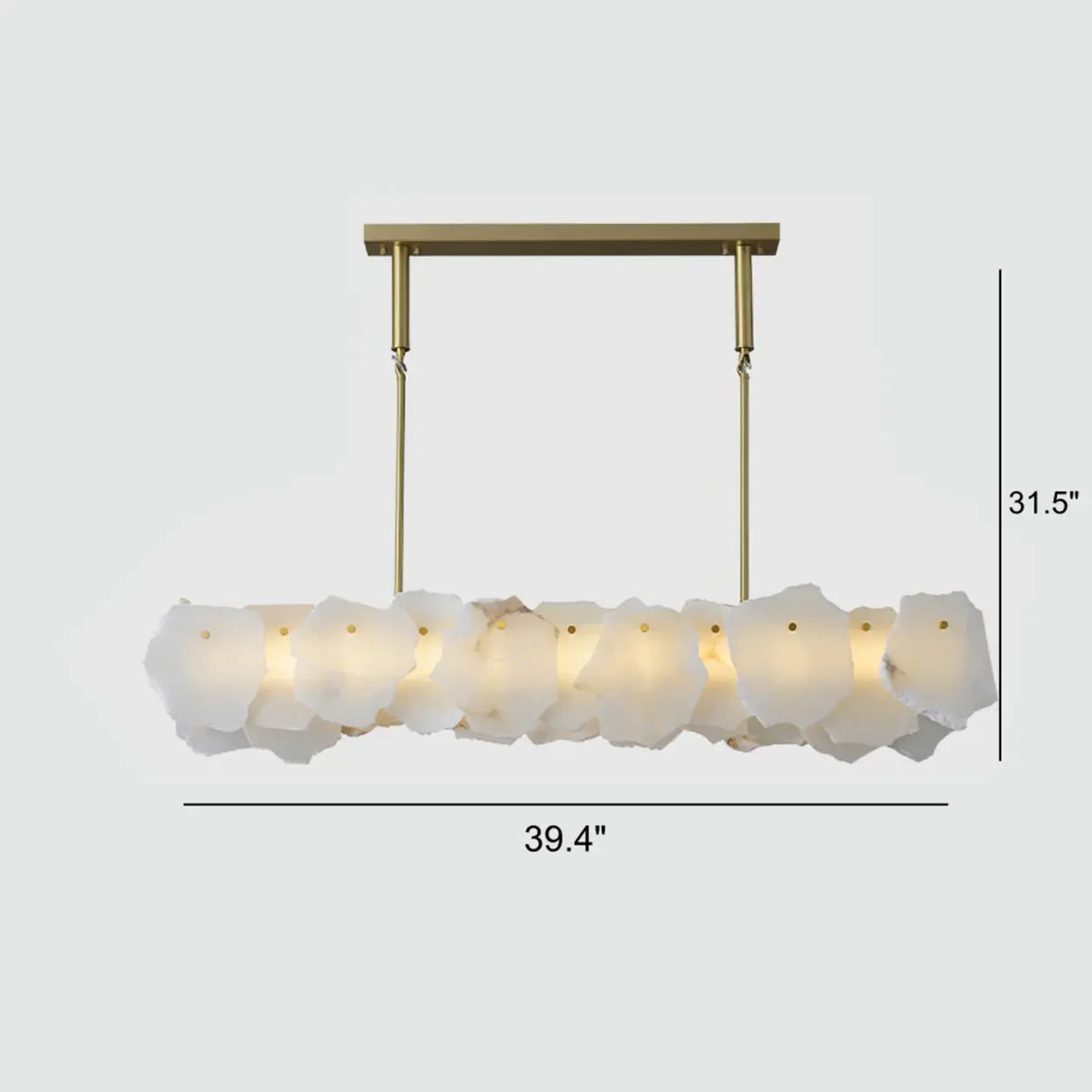 Modern Artistic Brass Alabaster linear Dining Room Island Light