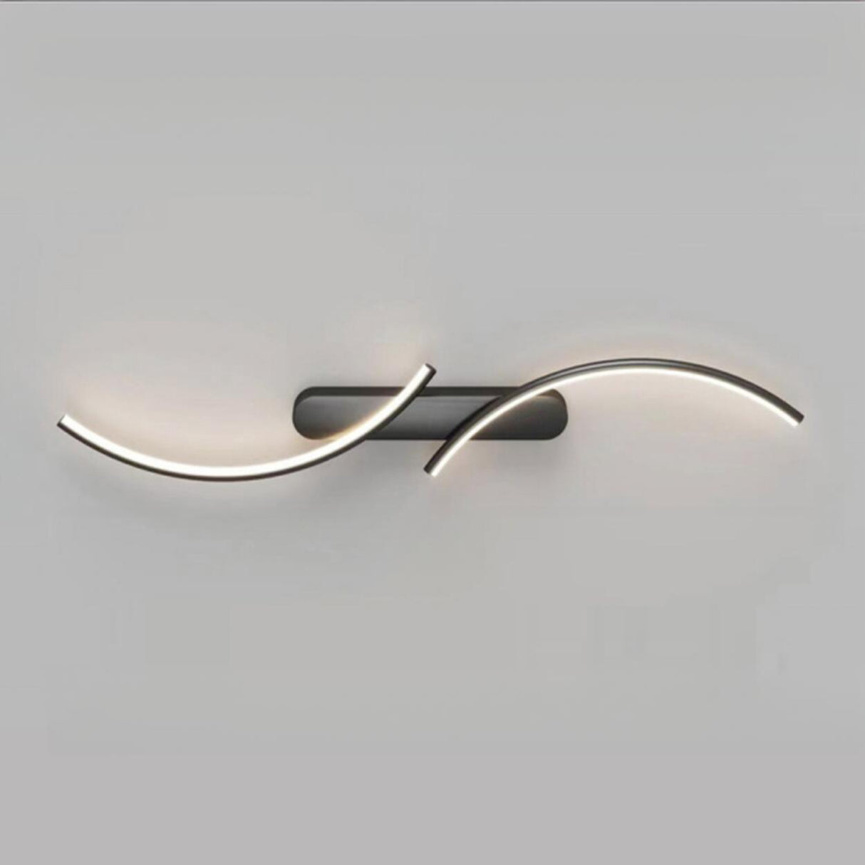 Modern Artistic Curved LED Bedroom Wall Sconce Image - 11