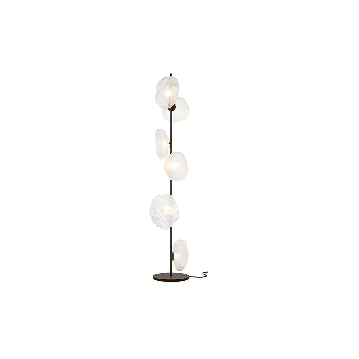 Modern Artistic Irregular Flower Clear Glass Floor Lamp Image - 13