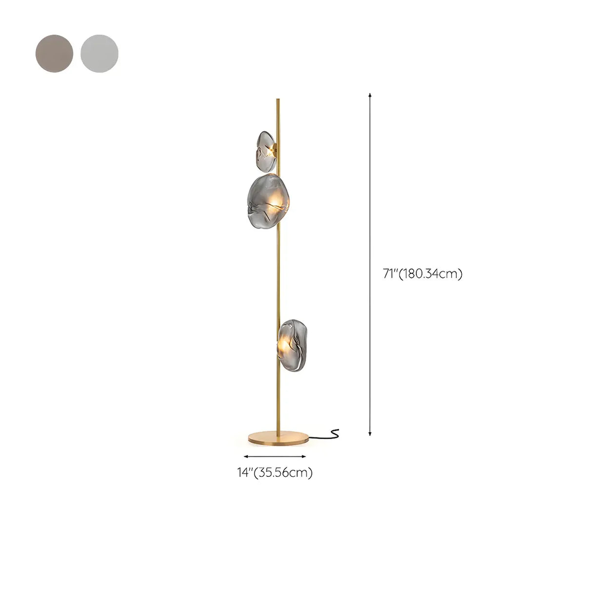 Modern Artistic Irregular Flower Clear Glass Floor Lamp Image - 18