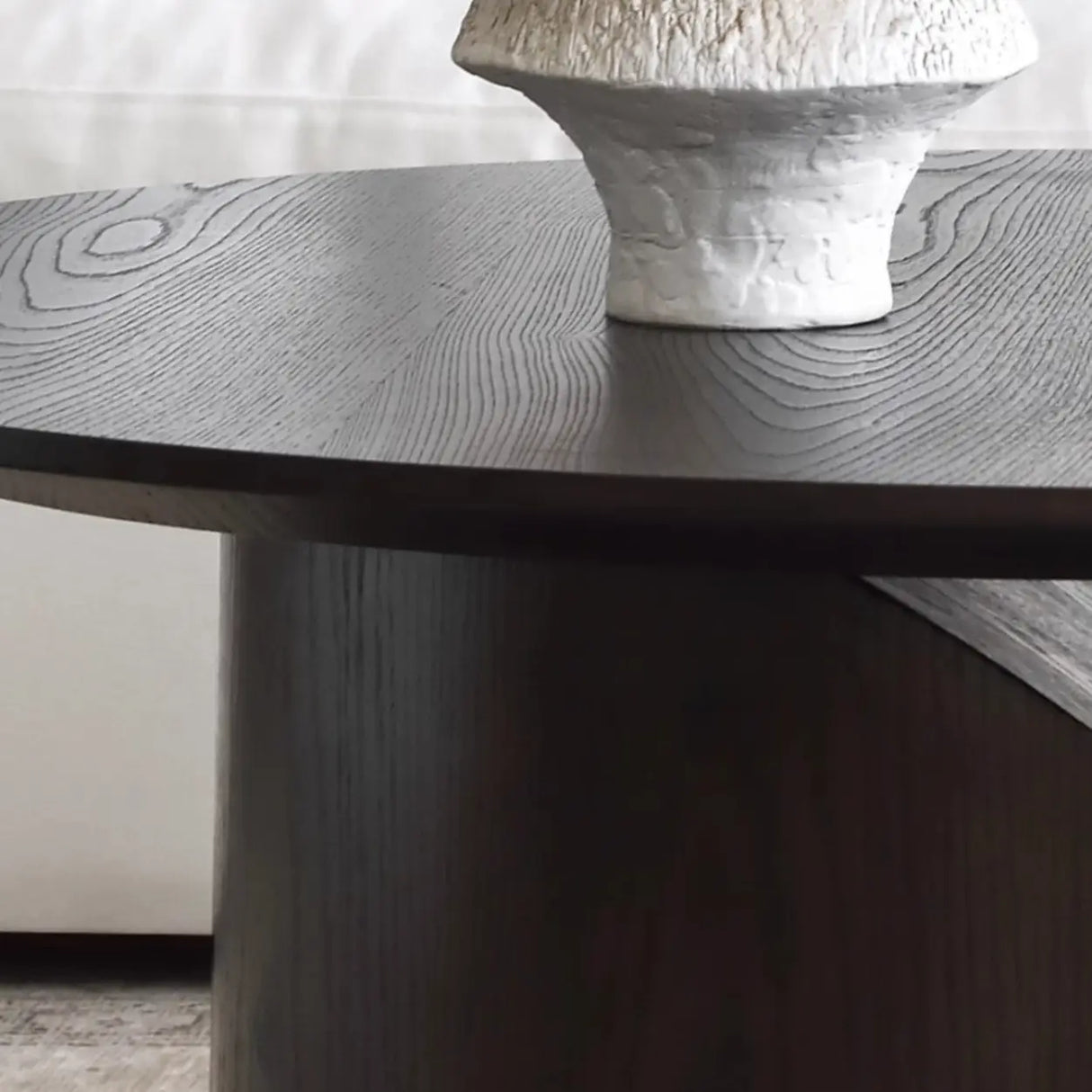 Modern Artistic Round Low-Profile Small Wood Coffee Table Image - 12