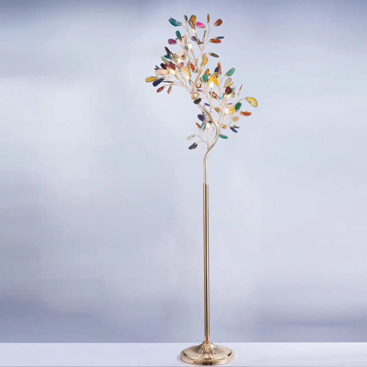Modern Artistic Tree-Shaped Colorful Leaves Floor Lamp Image - 4