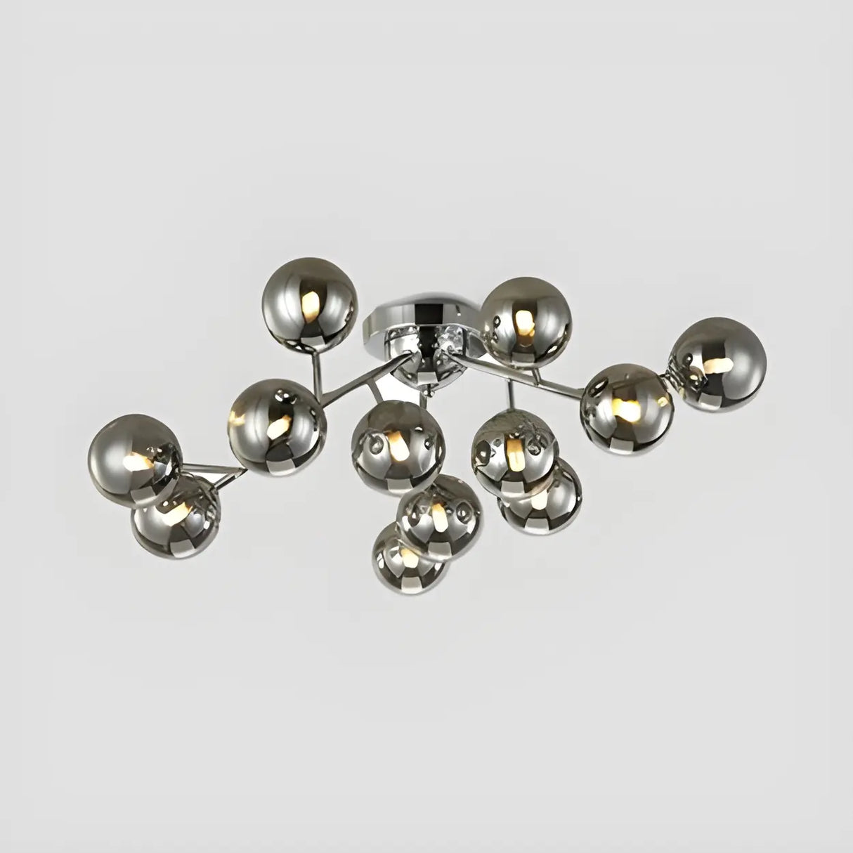 Modern Atomic Glass LED Semi-Flush Mount Lamp 12-Light Image - 2