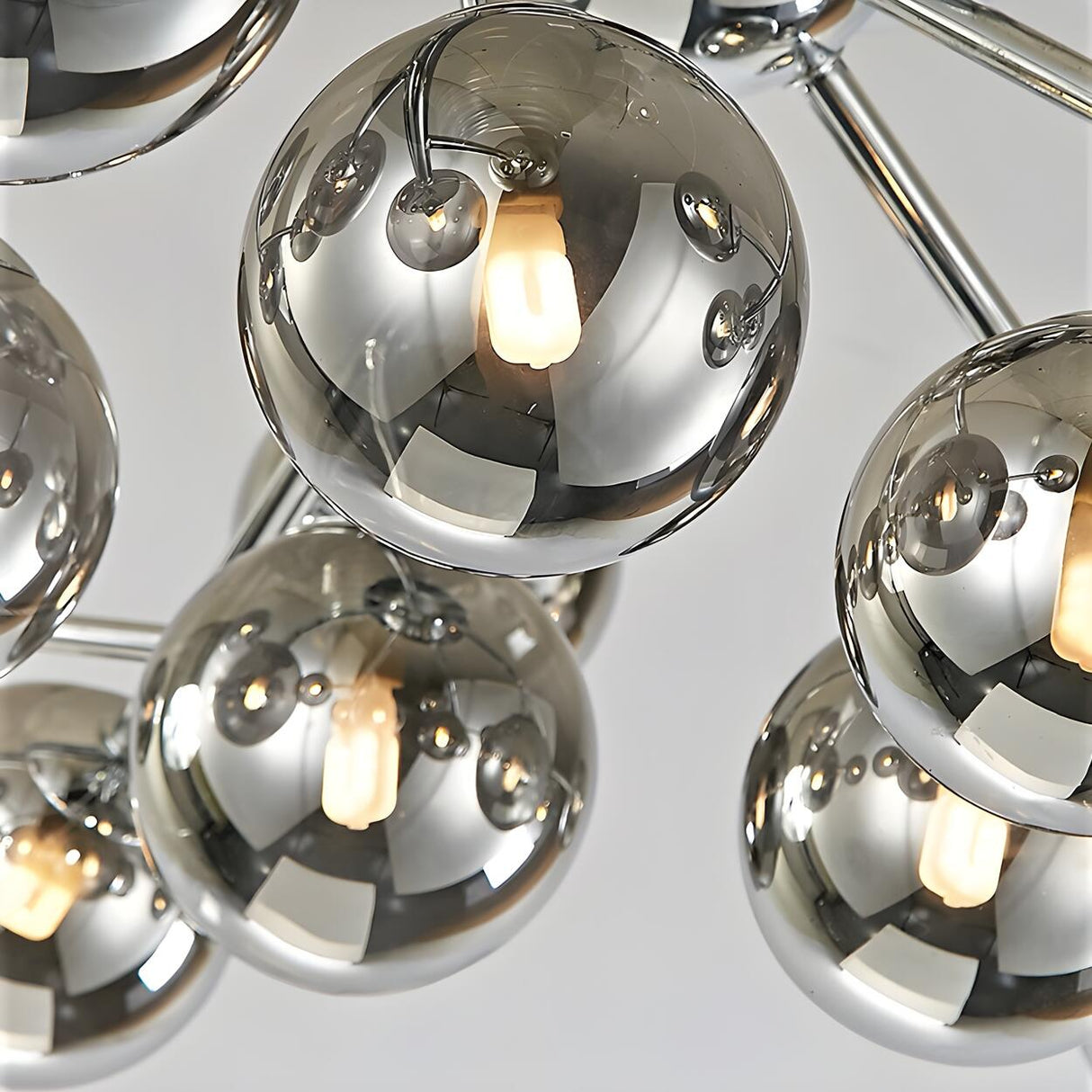 Modern Atomic Glass LED Semi-Flush Mount Lamp 12-Light Image - 4