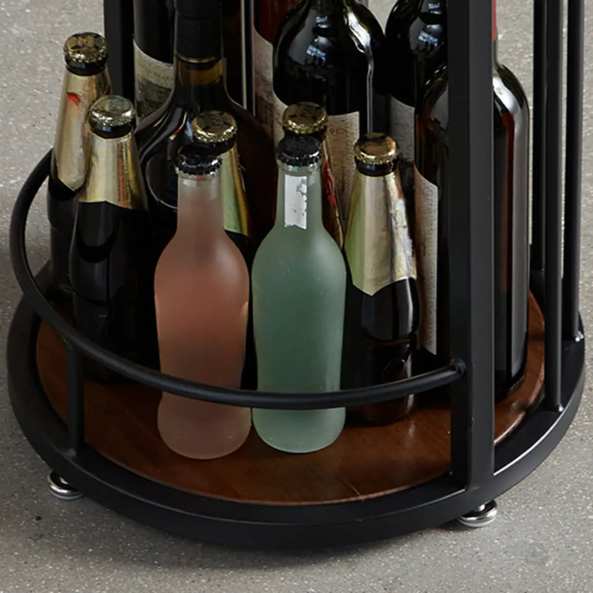 Modern Bar Table Set with Storage and 3 Stools, Brown Wood Image - 9