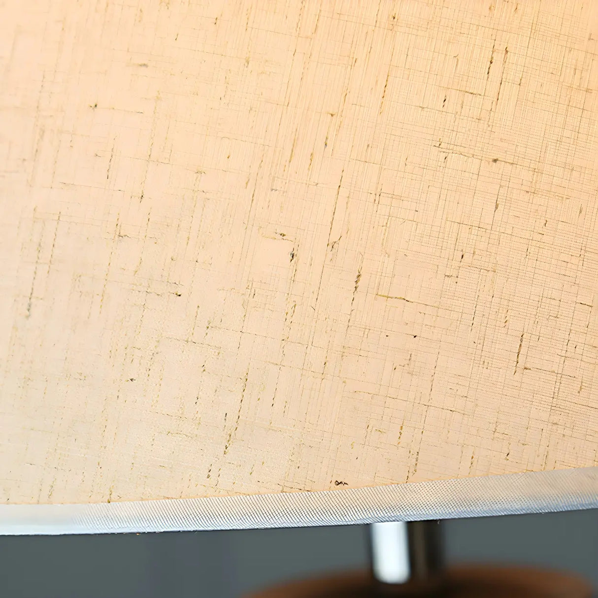 Modern Barrel and Curved Metal Floor Lamp with Shelf Image - 17