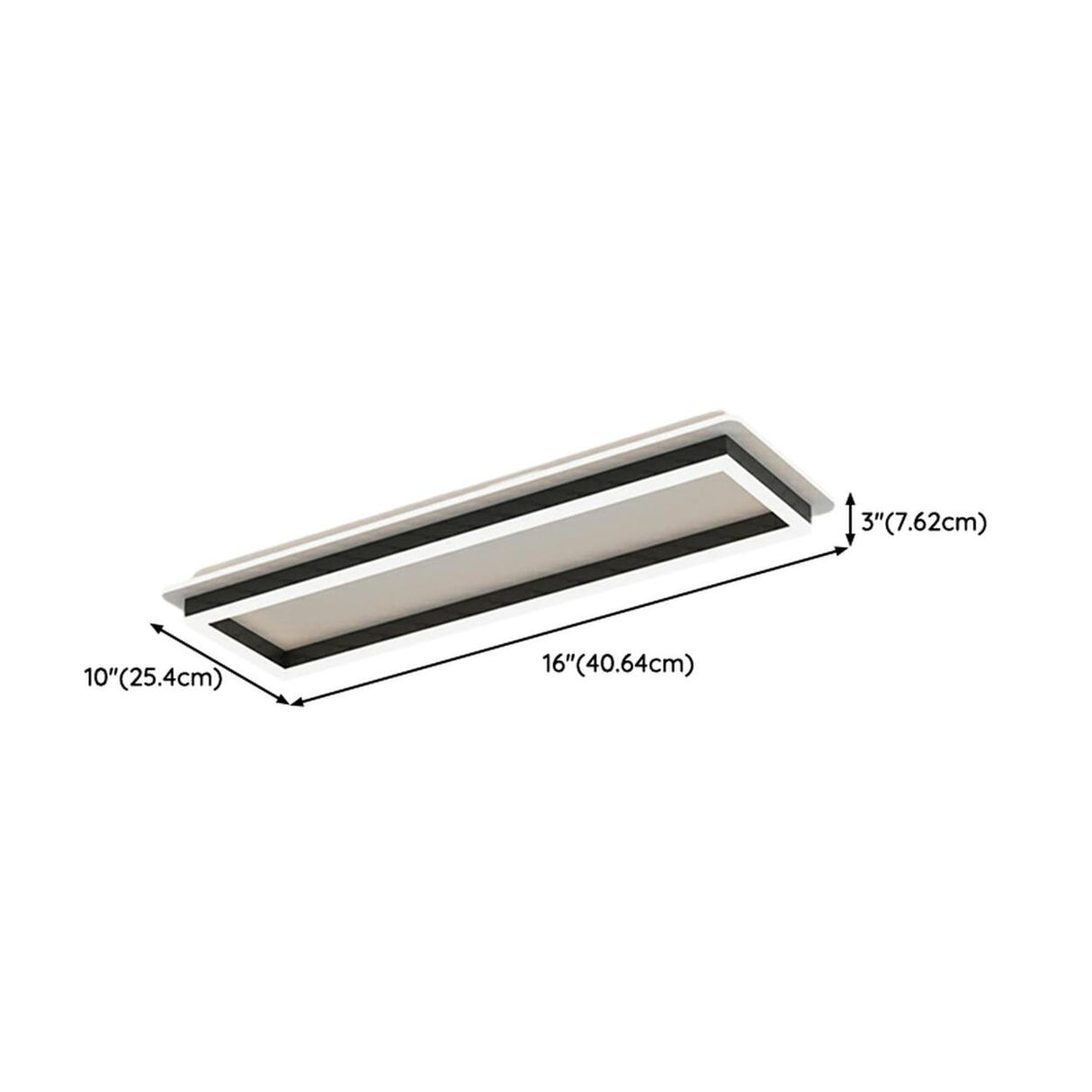 Modern Bathroom Black Rectangular Flush Mount Light