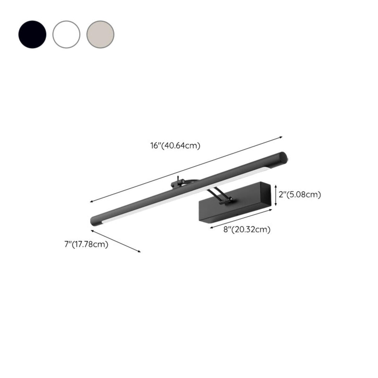 Modern Bathroom Sliver Cylinder LED Vanity Light