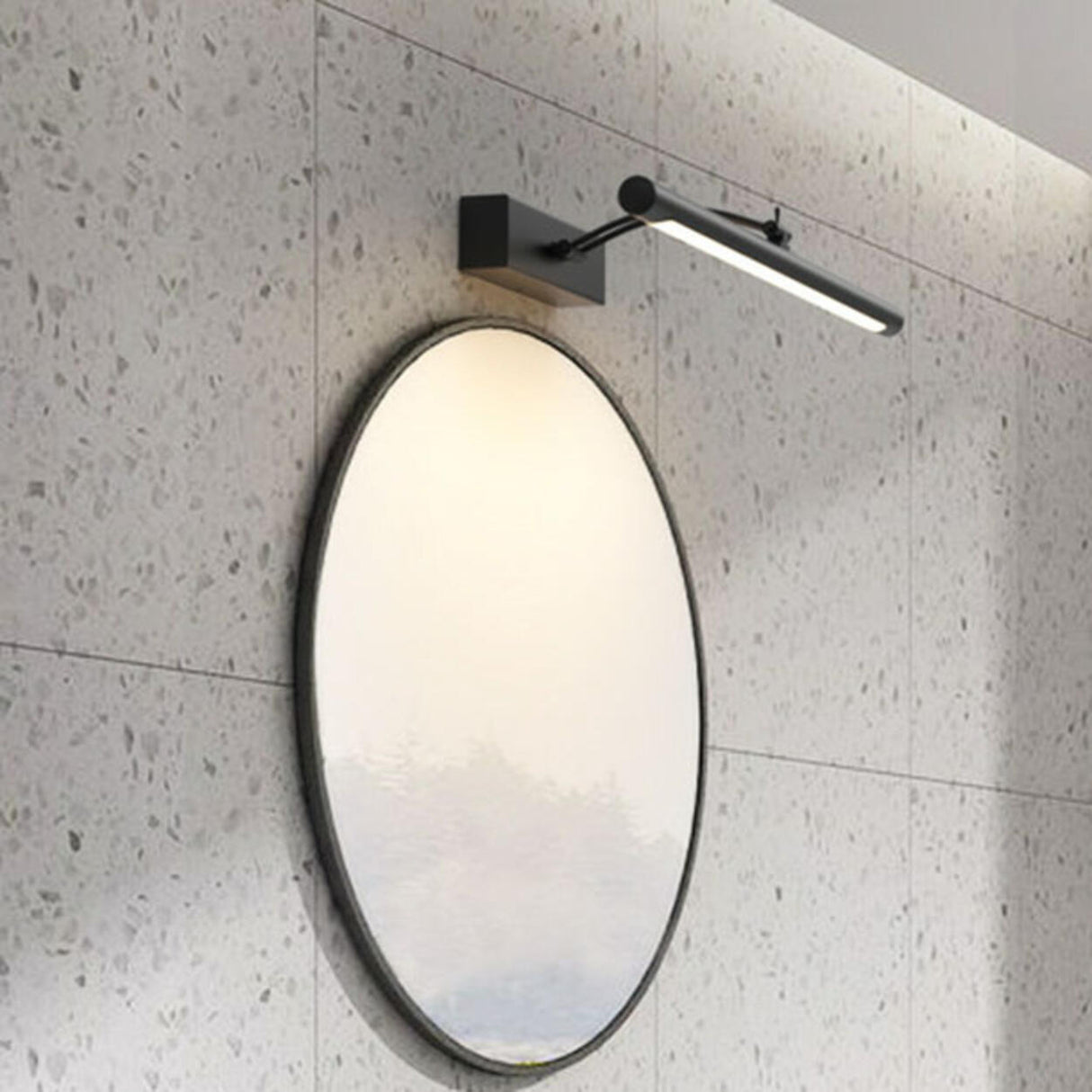 Modern Bathroom Sliver Cylinder LED Vanity Light Image - 2