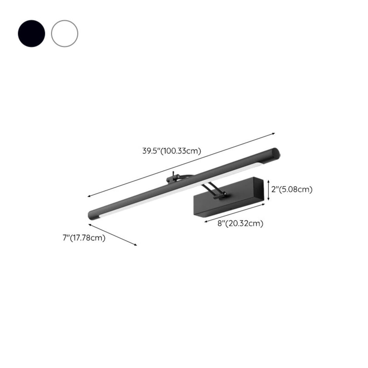 Modern Bathroom Sliver Cylinder LED Vanity Light Image - 22