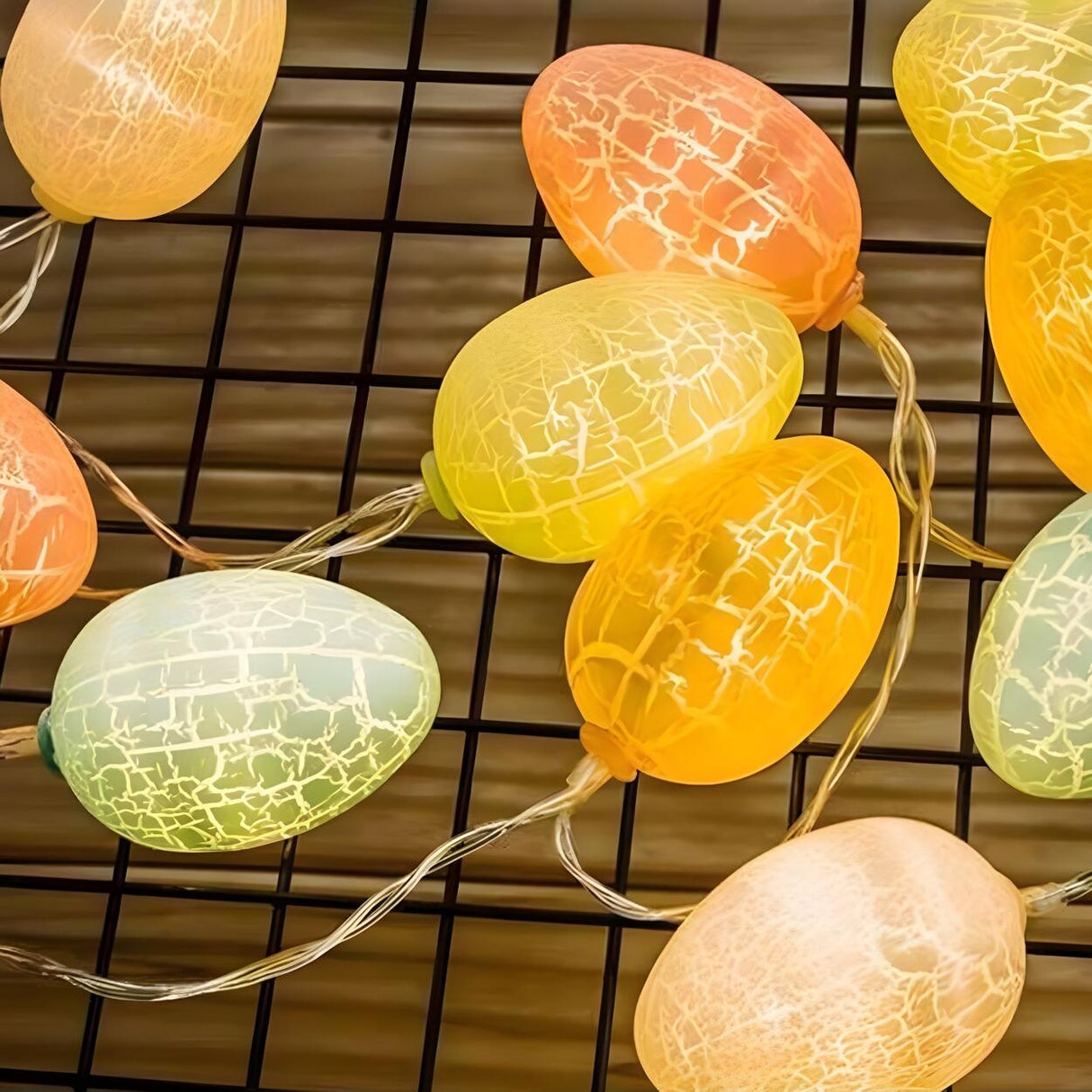 Modern Battery Powered Crackle Egg LED String Lights Image - 3