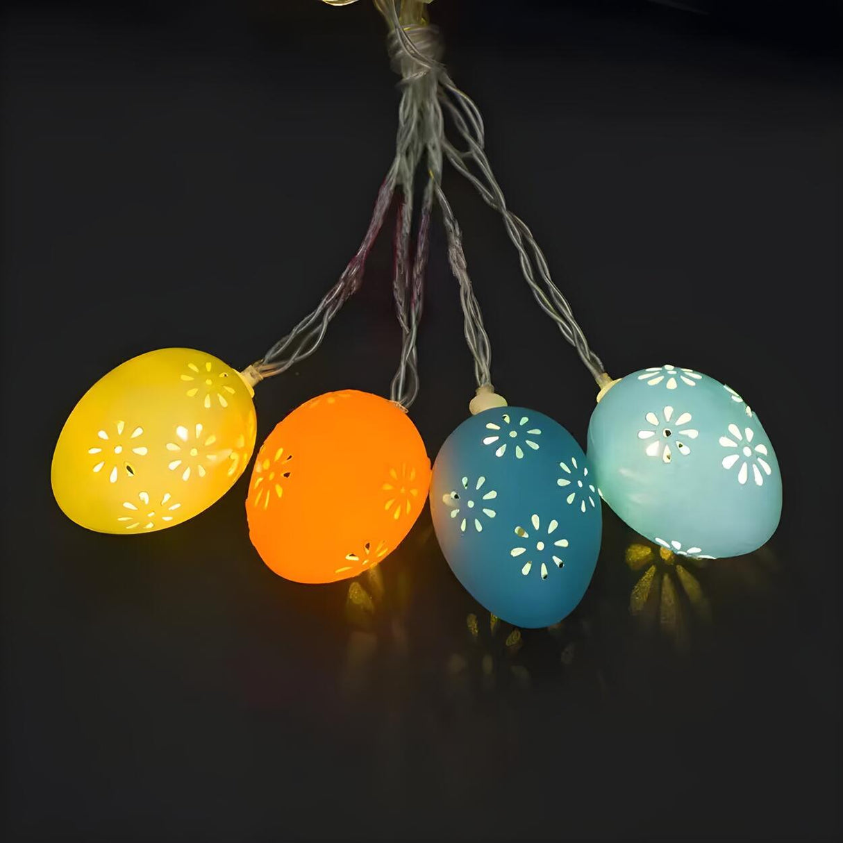 Modern Battery Powered Crackle Egg LED String Lights Image - 9