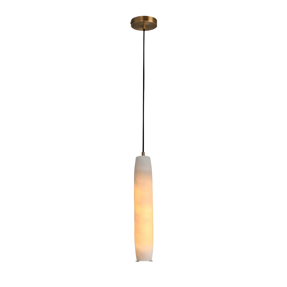 Modern Bedroom Cylinder Stone Marble Pendant Light Image - 5