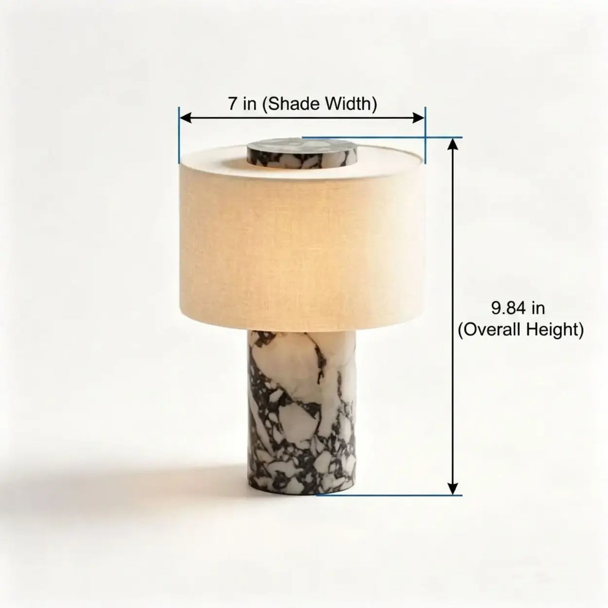 Modern Bedroom Marble Cylinder LED Table Lamp