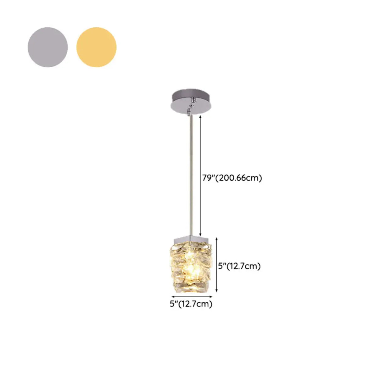 Modern Bedroom Stacked Square Clear Crystal Pendant Light