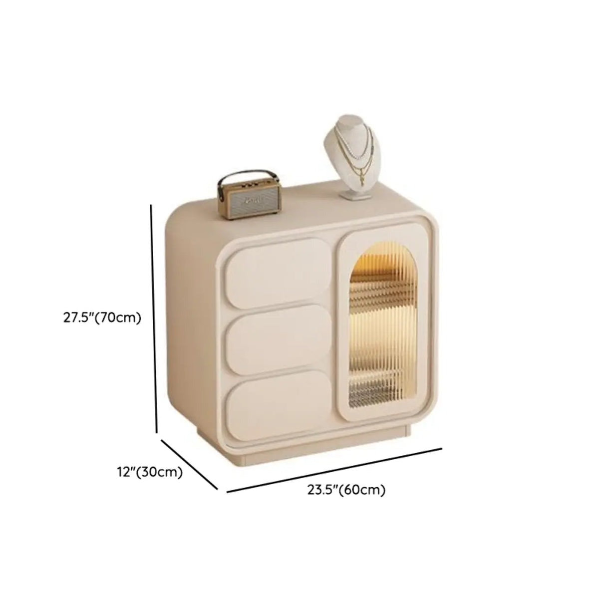 Modern Beige TV Stand with LED Lighting and Storage Image - 13