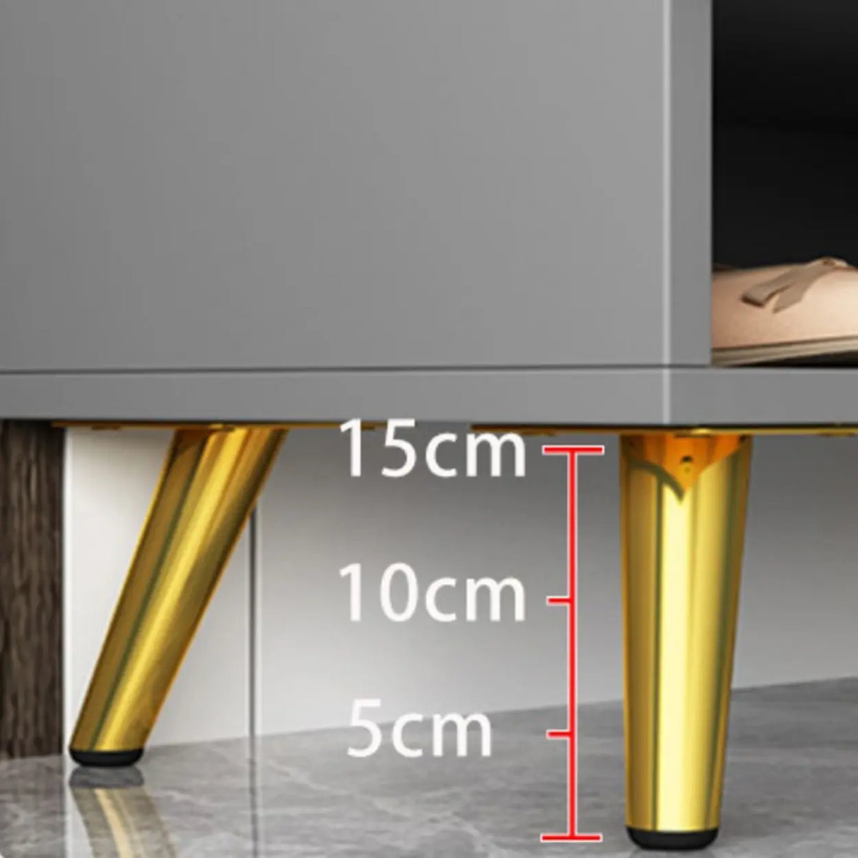 Modern Bench Shoe Storage Wood Entry Gray Cabinet Image - 8