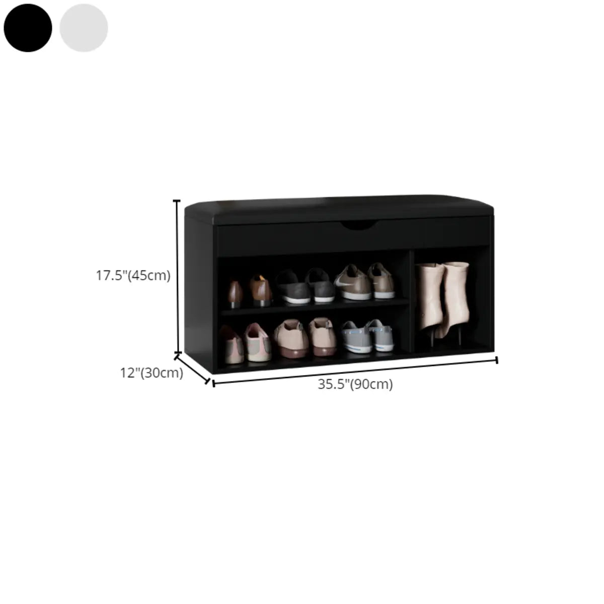 Modern Bench White Wood Entry Shoe Storage Organizer Image - 14