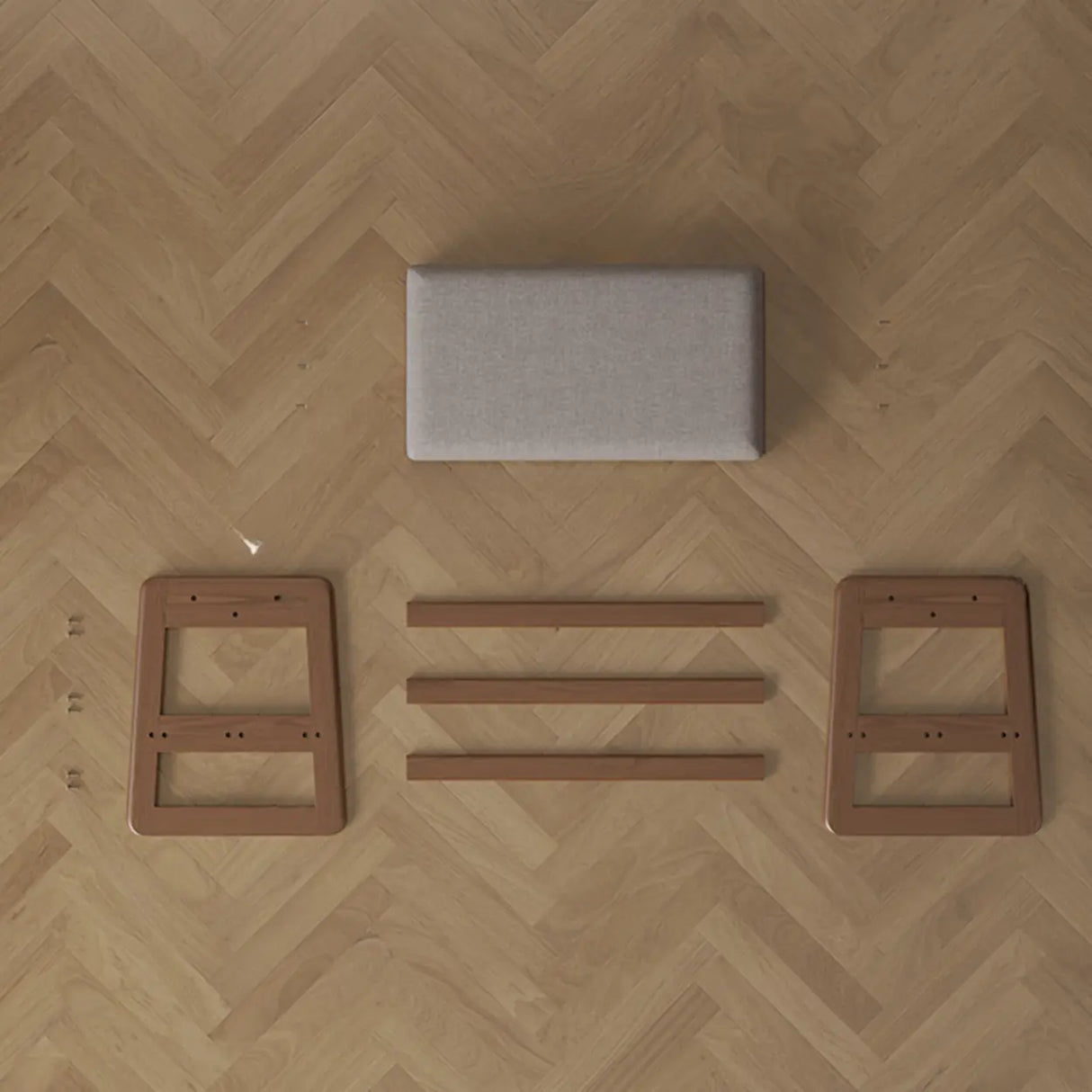 Modern Bench Wood Entryway Brown 2-Tier Shoe Storage Image - 19