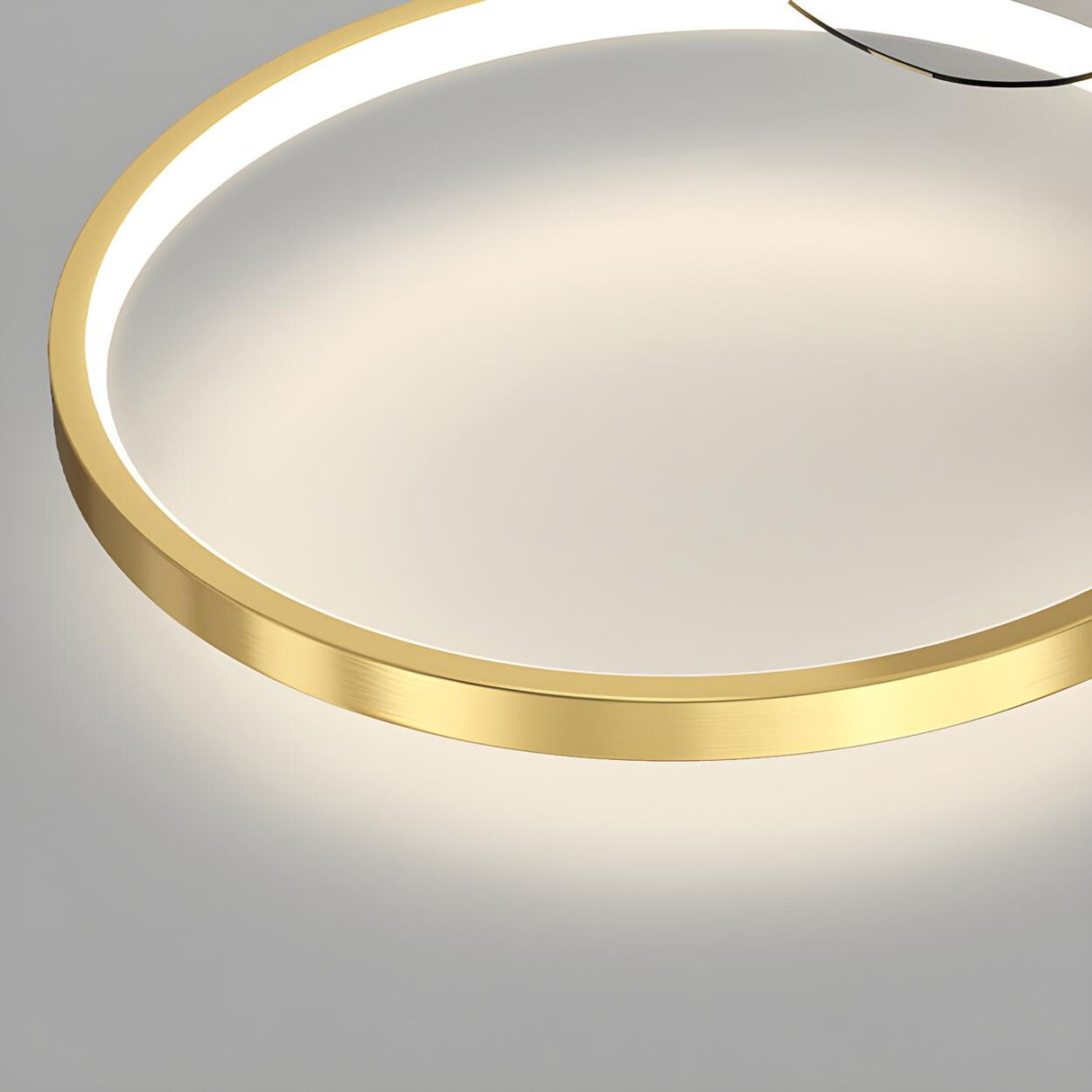 Modern Black 3-Ring Geometric Ceiling Fan with Light Image - 13