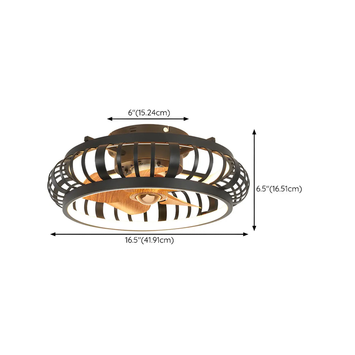 Modern Black 5 Blades Creative Cage Ceiling Fan Light