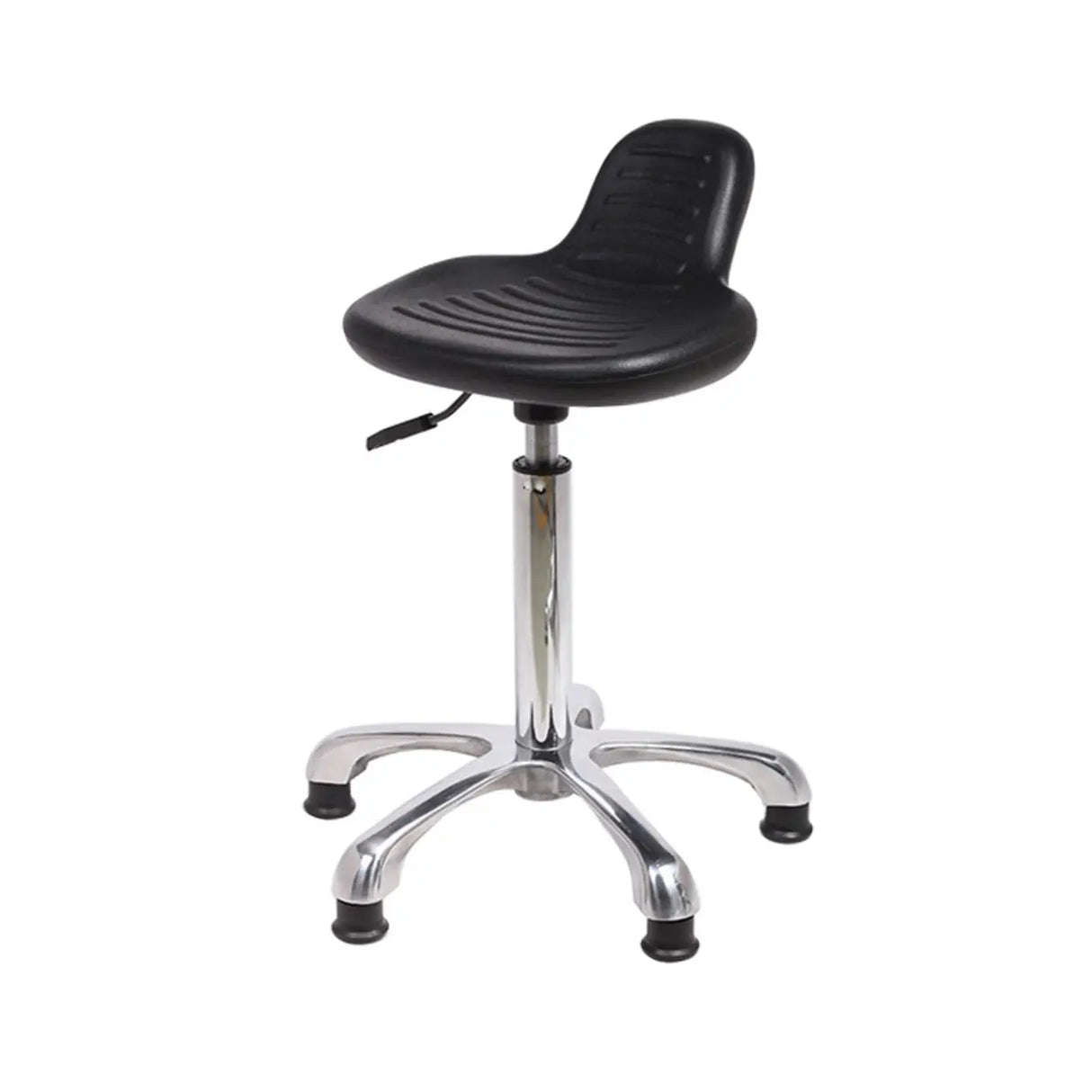 Modern Black Alloy Low Back Office Stool with Casters Image - 11