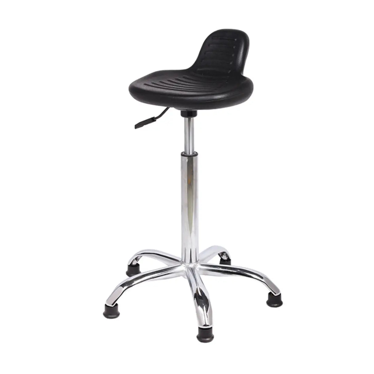 Modern Black Alloy Low Back Office Stool with Casters Image - 12