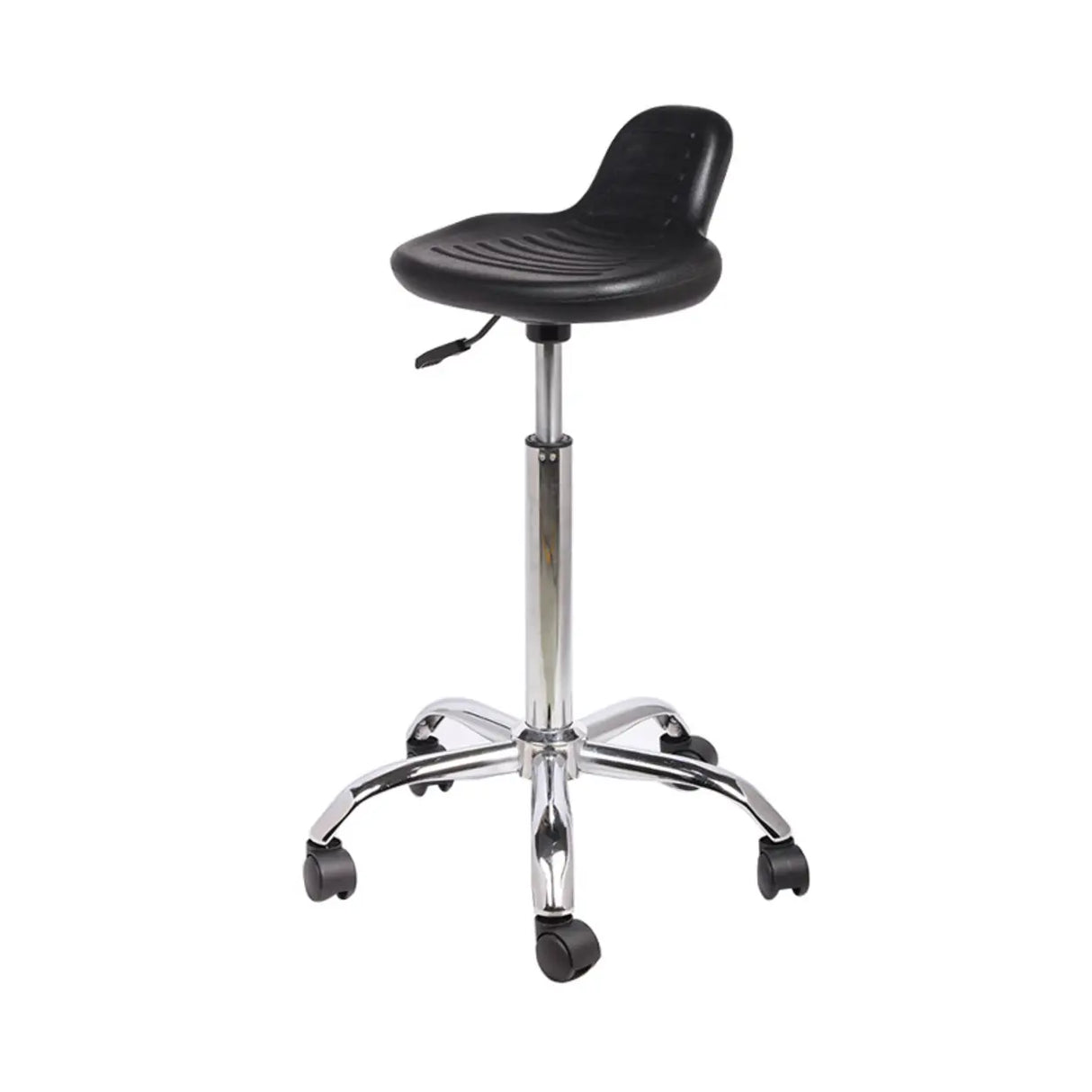 Modern Black Alloy Low Back Office Stool with Casters Image - 13
