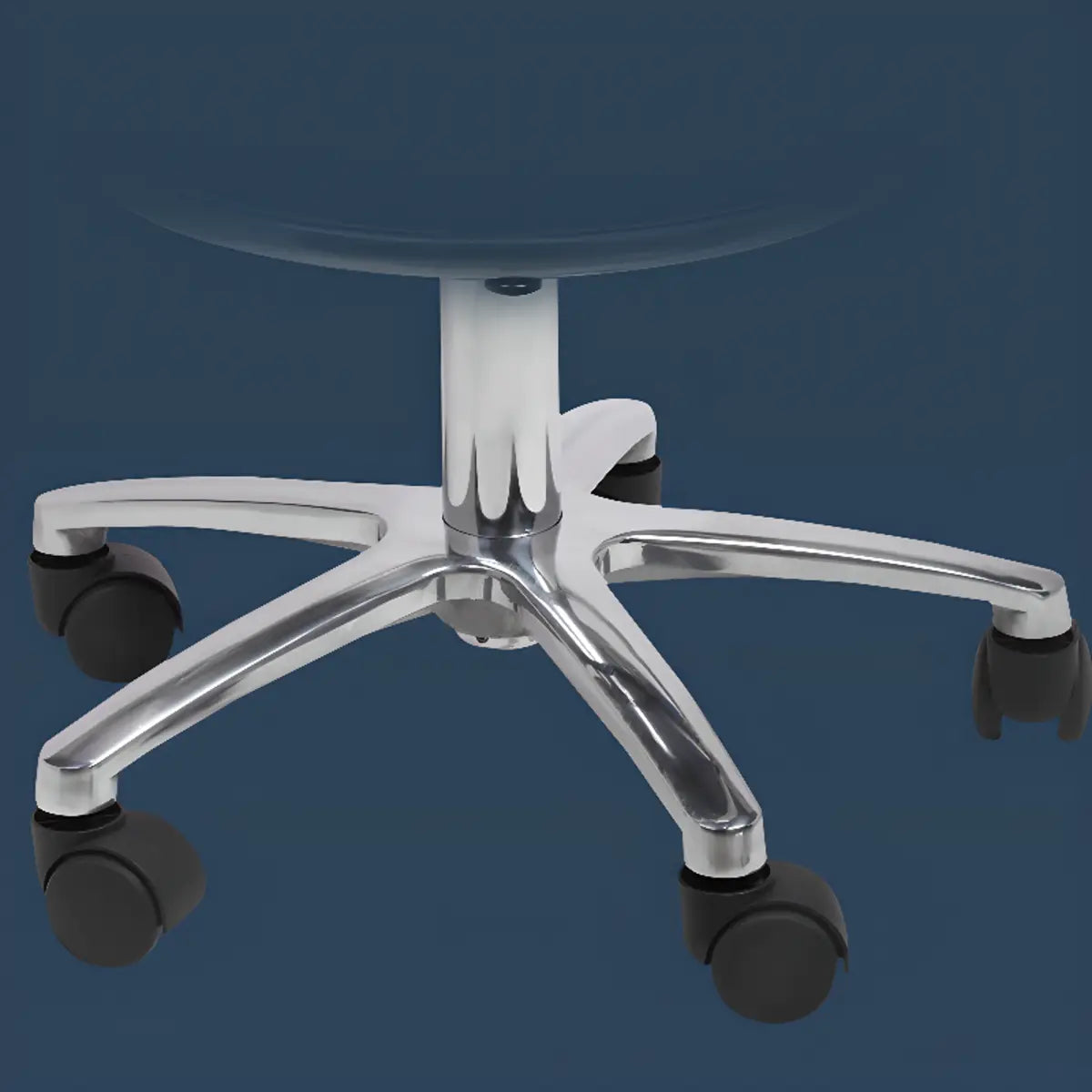 Modern Black Alloy Low Back Office Stool with Casters Image - 19