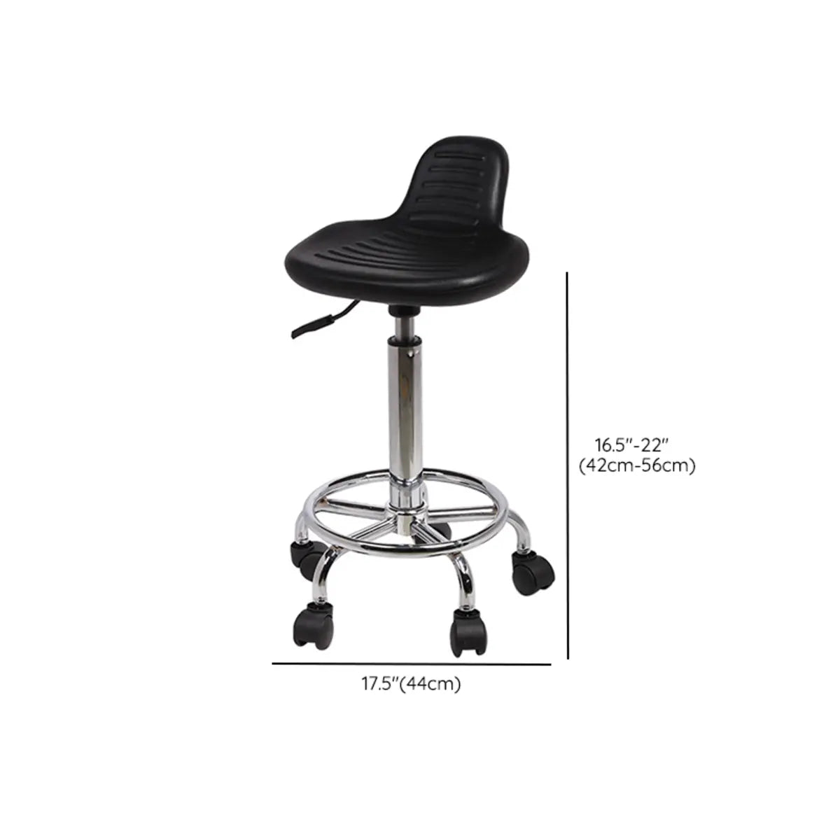 Modern Black Alloy Low Back Office Stool with Casters Image - 22