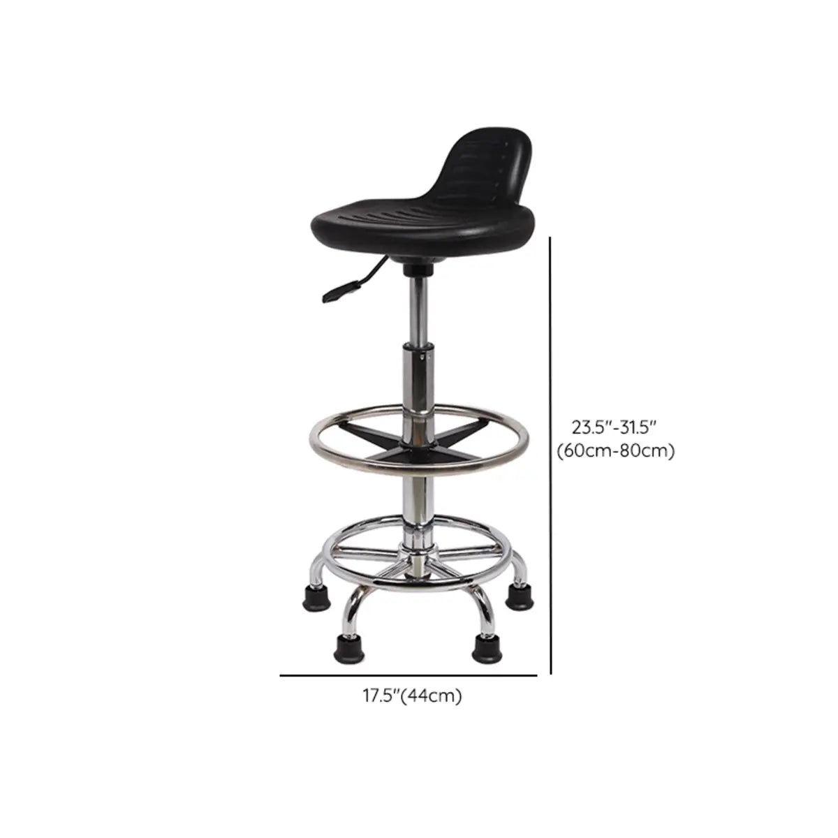 Modern Black Alloy Low Back Office Stool with Casters Image - 23