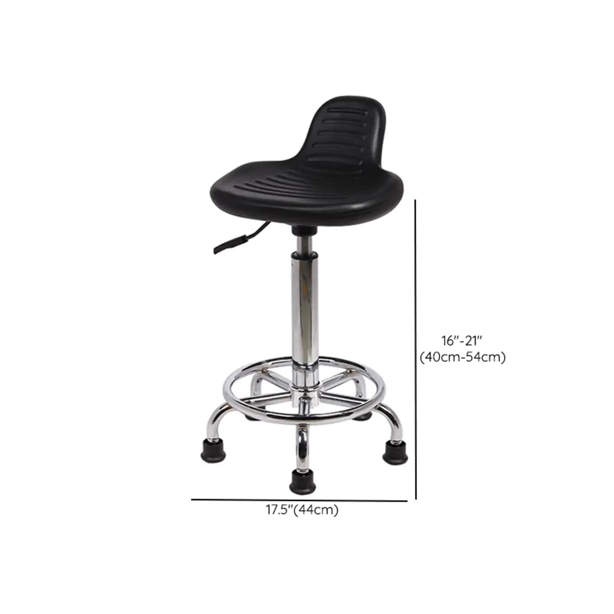 Modern Black Alloy Low Back Office Stool with Casters Image - 24